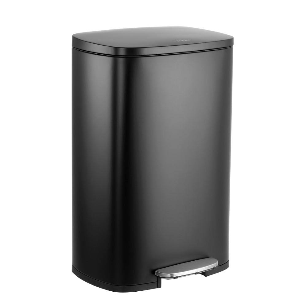 Rectangular 13-Gallon Stainless Steel Trash Can with Soft-Close Lid W880