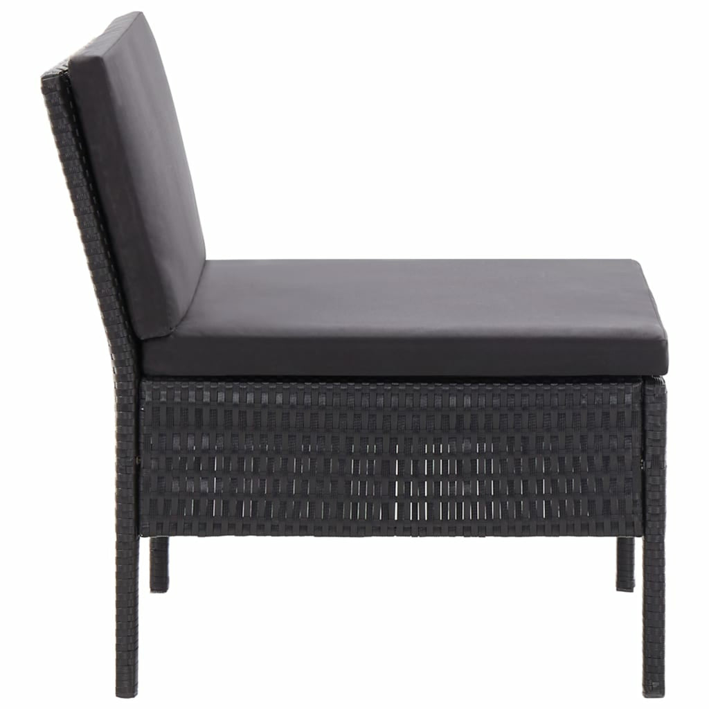 3 Piece Poly Rattan Outdoor Sectional Sofa Set with Cushions Steel Frame H2465