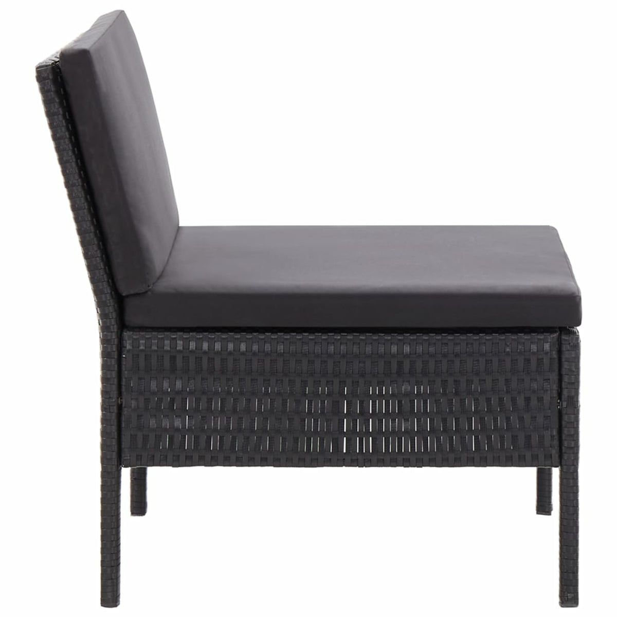 3 Piece Poly Rattan Outdoor Sectional Sofa Set with Cushions Steel Frame H2465