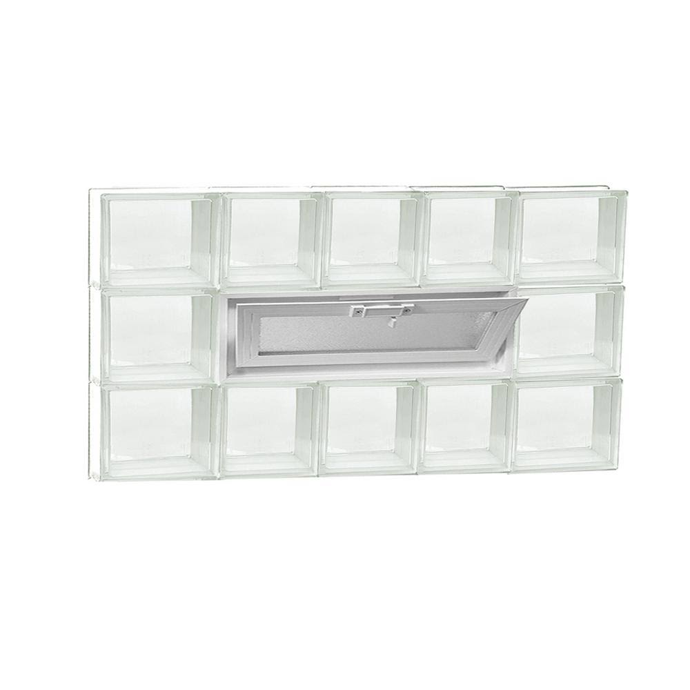 Frameless Vented Clear Glass Block Window U771
