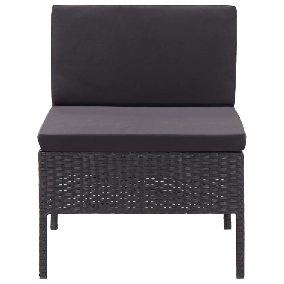 3 Piece Poly Rattan Outdoor Sectional Sofa Set with Cushions Steel Frame H2465