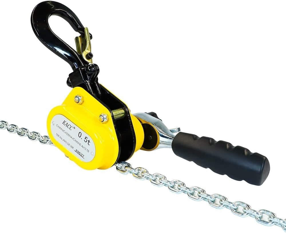 550LBS Manual Lever Chain Hoist 5 Feet Lift G80 Chain with Hook Pack of 2 I3081