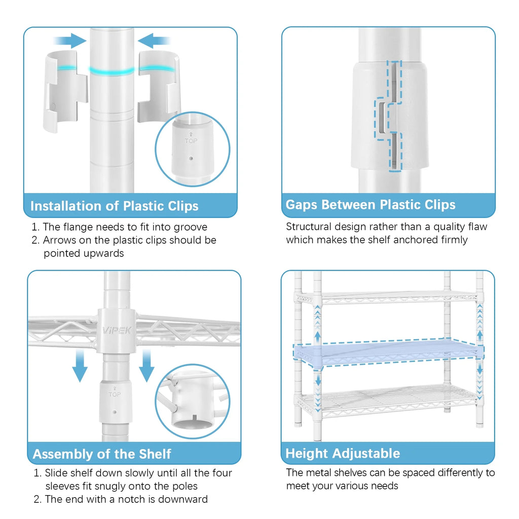White Adjustable Wire Clothing Rack F11787