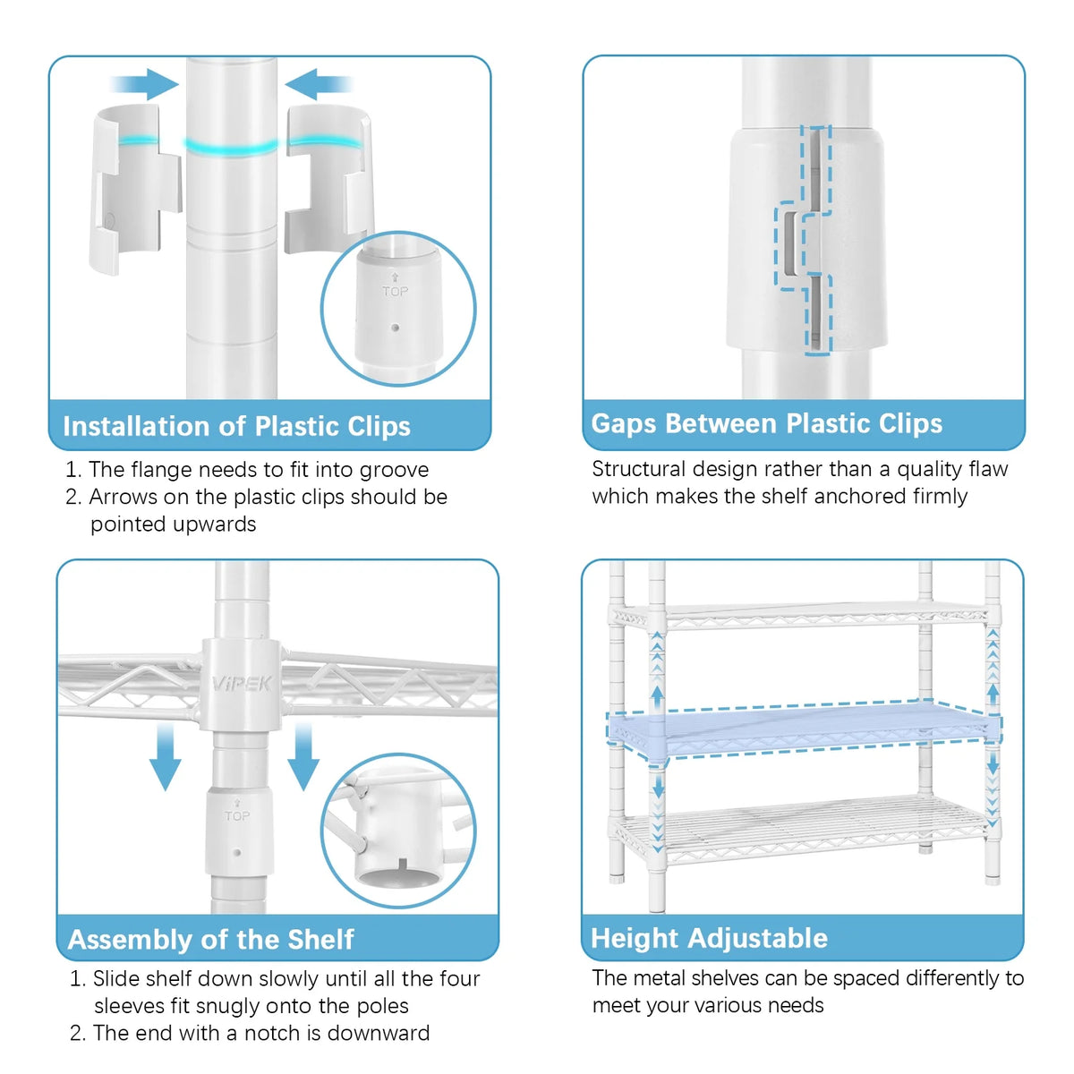 White Adjustable Wire Clothing Rack F11787