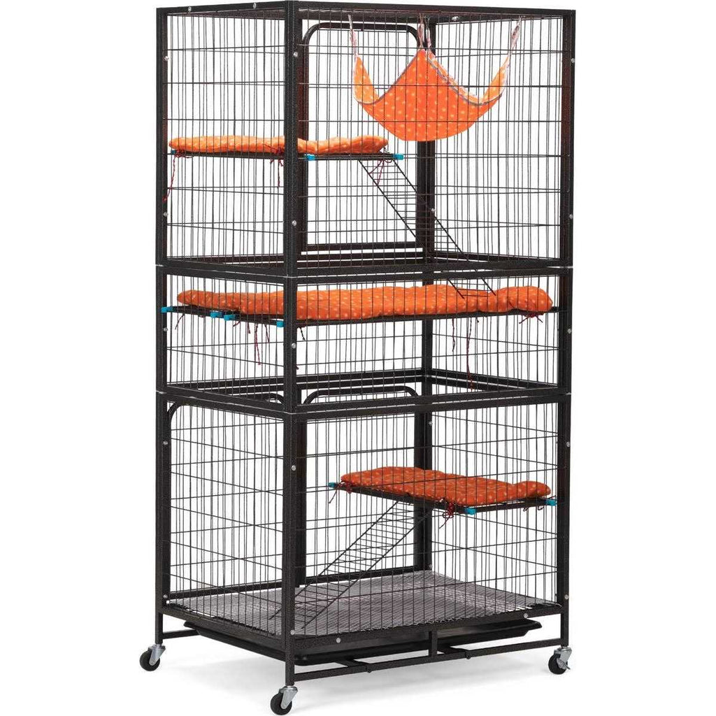4-Tier Wire Cat Cage with Removable Wheels T6162