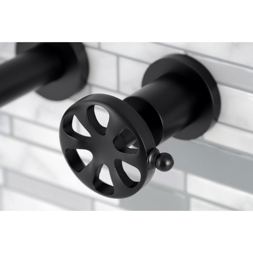Brushed Nickel Two-Handle Wall Mount Bathroom Faucet A22127