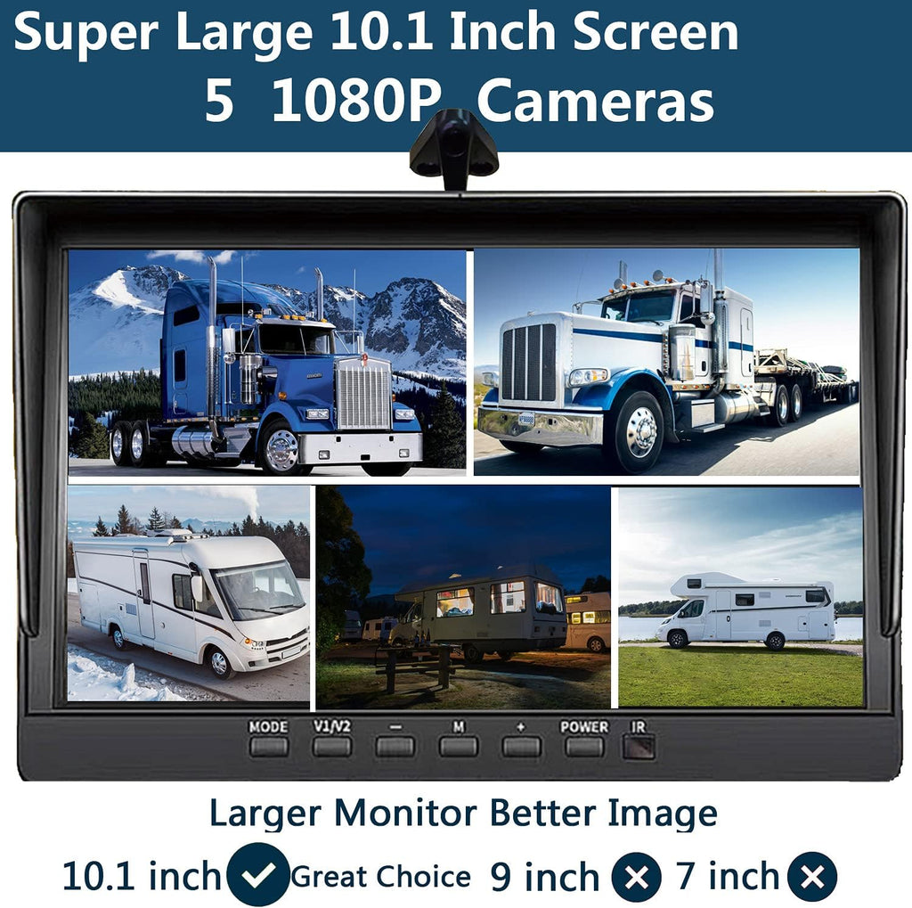 10.1 inch 1080P Backup Camera Monitor with 128GB DVR Waterproof Large Screen X100758