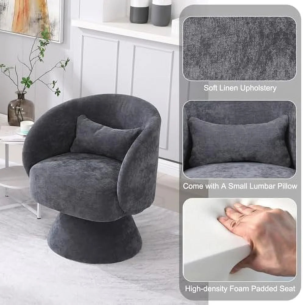 Linen Upholstered Swivel Accent Chair Set of 2 E445527