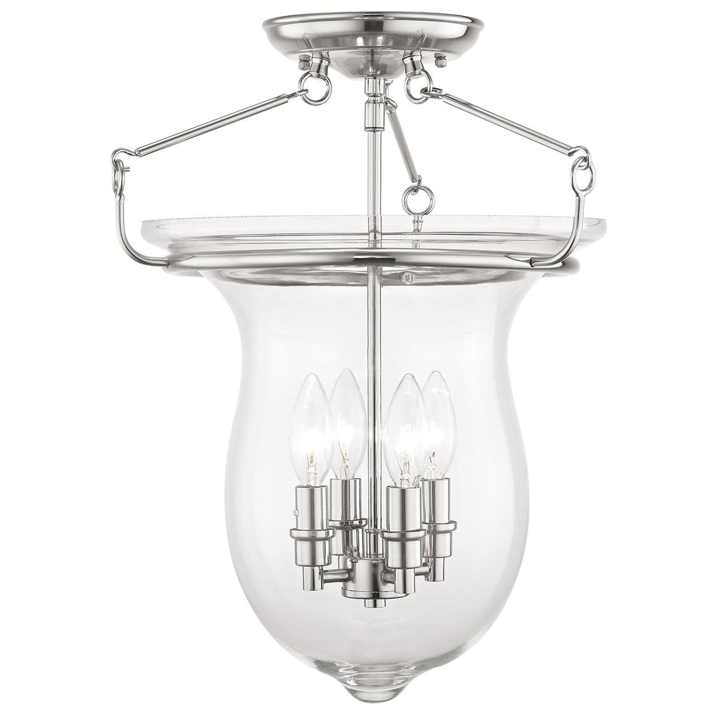4-Light Ceiling Mount, Polished Nickel S3847