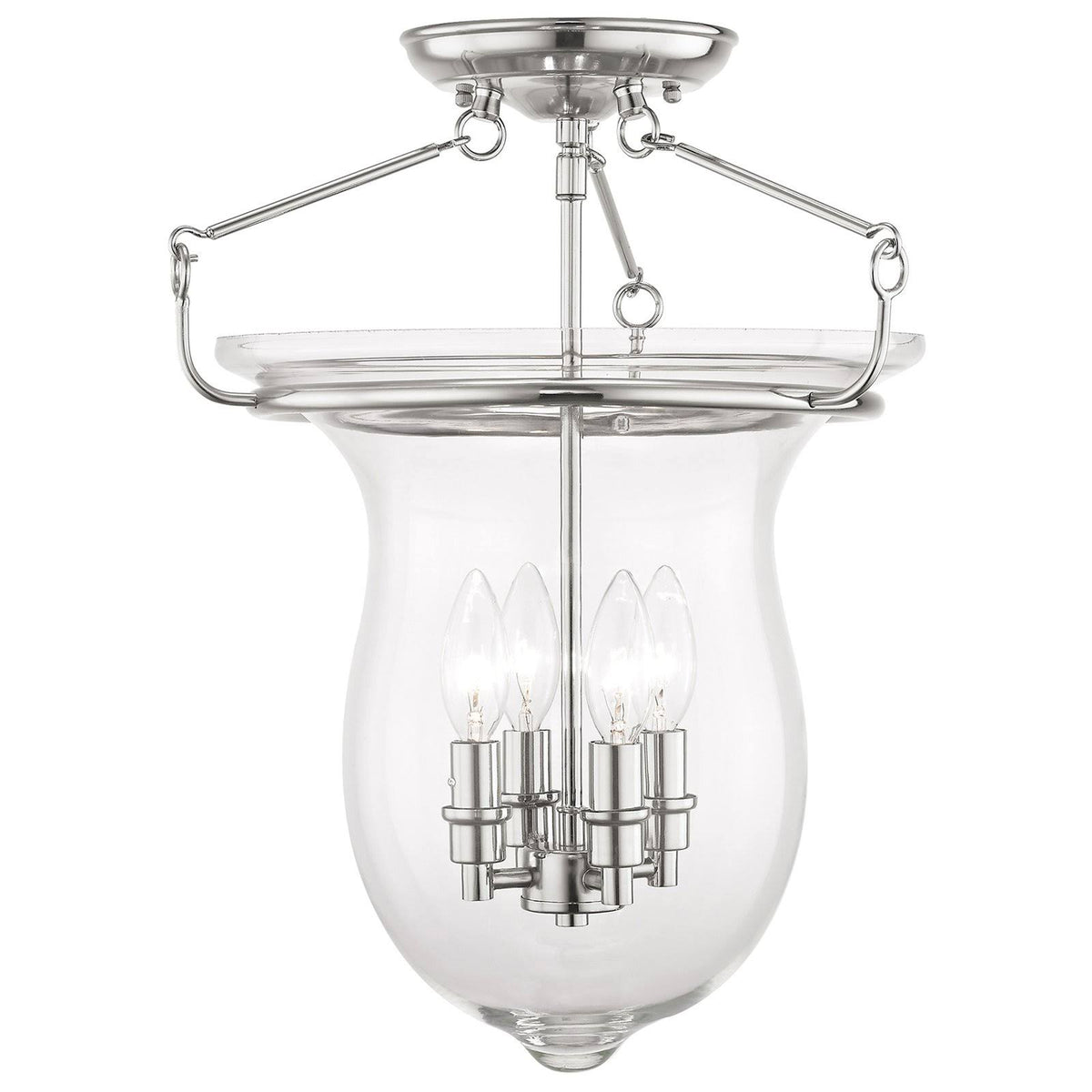 4-Light Ceiling Mount, Polished Nickel S3847
