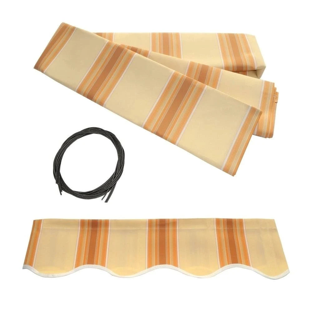 Motorized Retractable Patio Awning - 13 x 10 Feet - Multi-Striped Yellow P4555