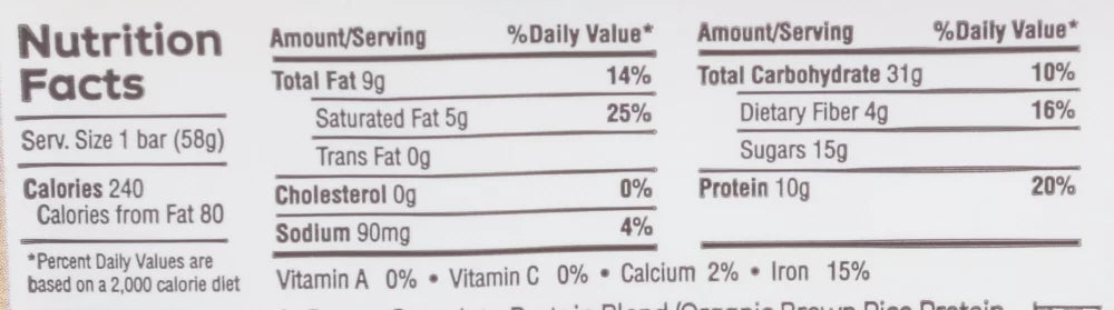 Dark Chocolate Coconut Nutrition Bar 2.05oz M4328