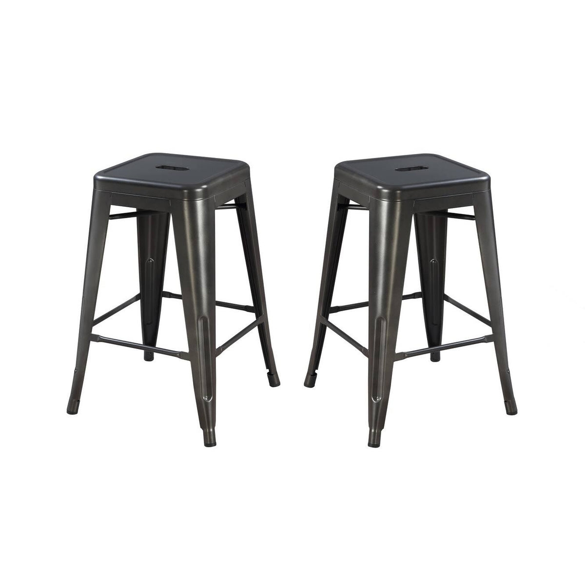 Gunmetal Grey 24-Inch Bar Stool Set of 2 W98533
