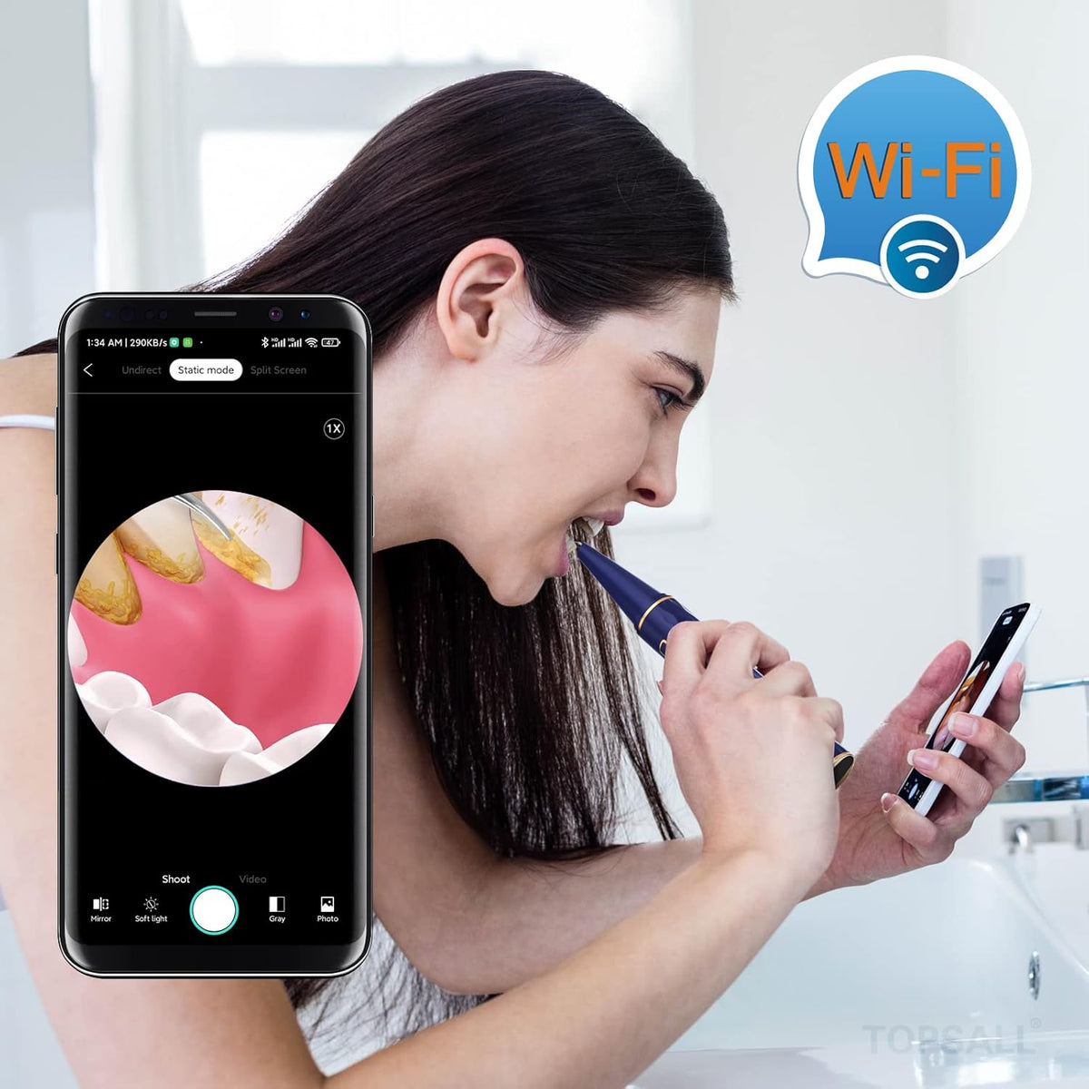 1080P HD WiFi Camera Electric Tooth Cleaner Calculus Remover, Pack of 2 Q71151