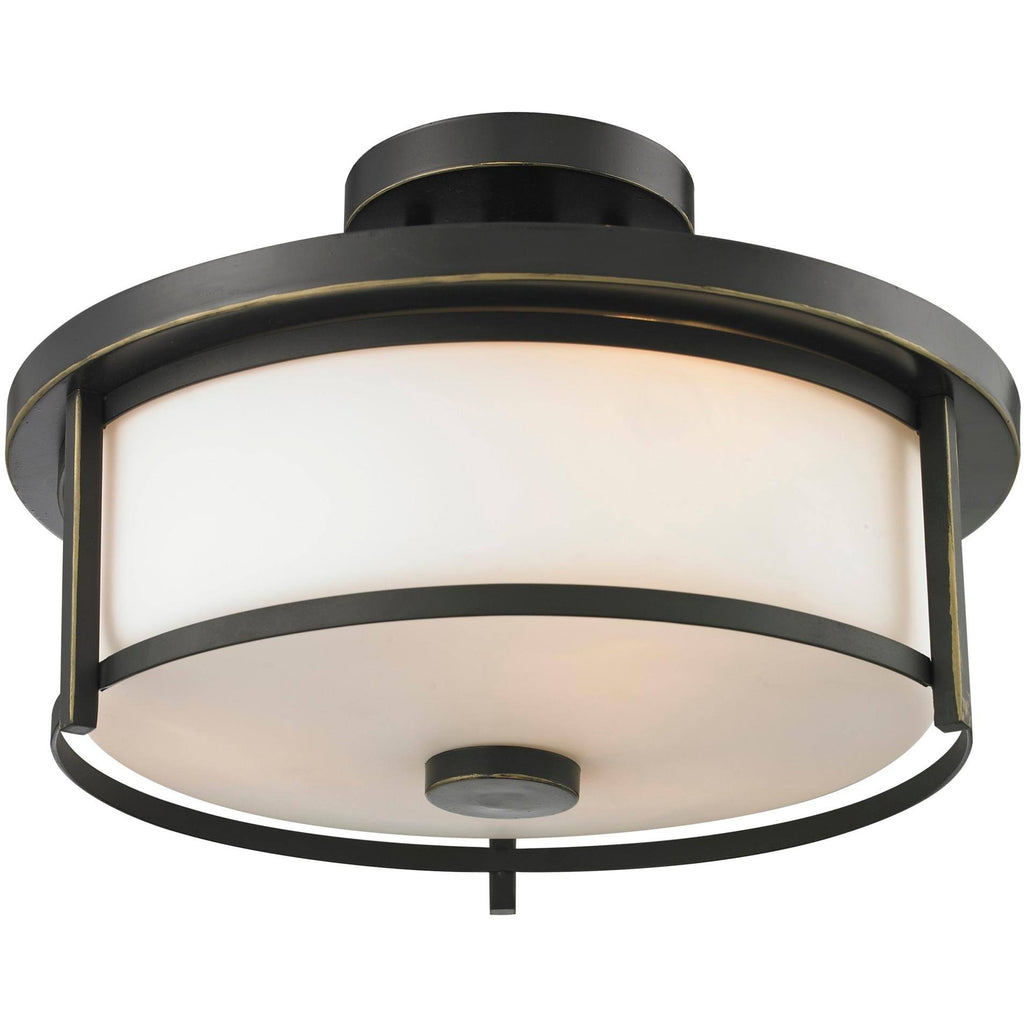Olde Bronze 2 Light Semi-Flush Mount G783
