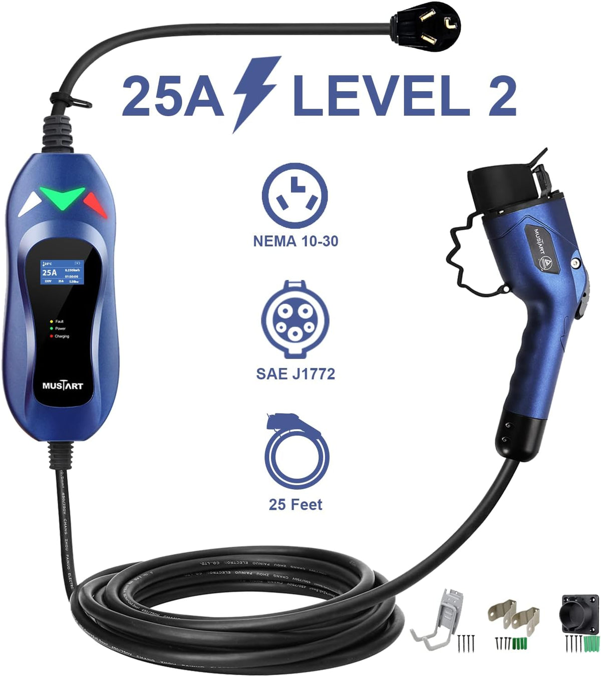 Portable EV Charger with 25ft Cable S42130