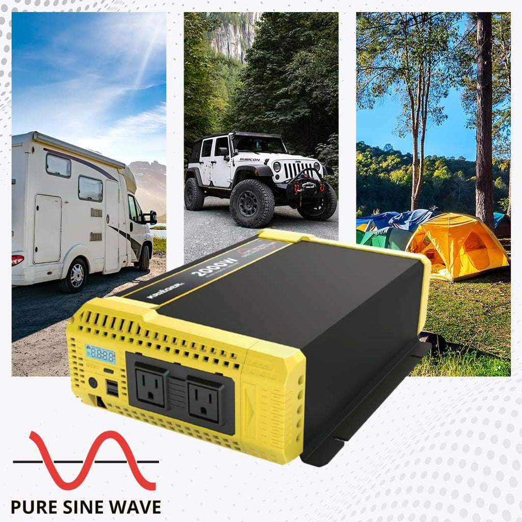 2000 Watt 12V Pure Sine Power Inverter Dual USB & AC Outlets M7015