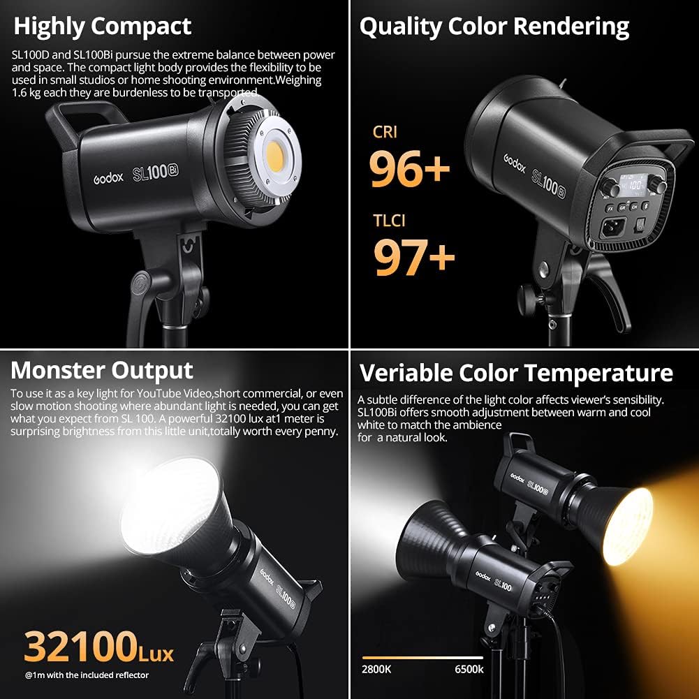 100W 5600K White LED Video Light with Bowens Mount D7672