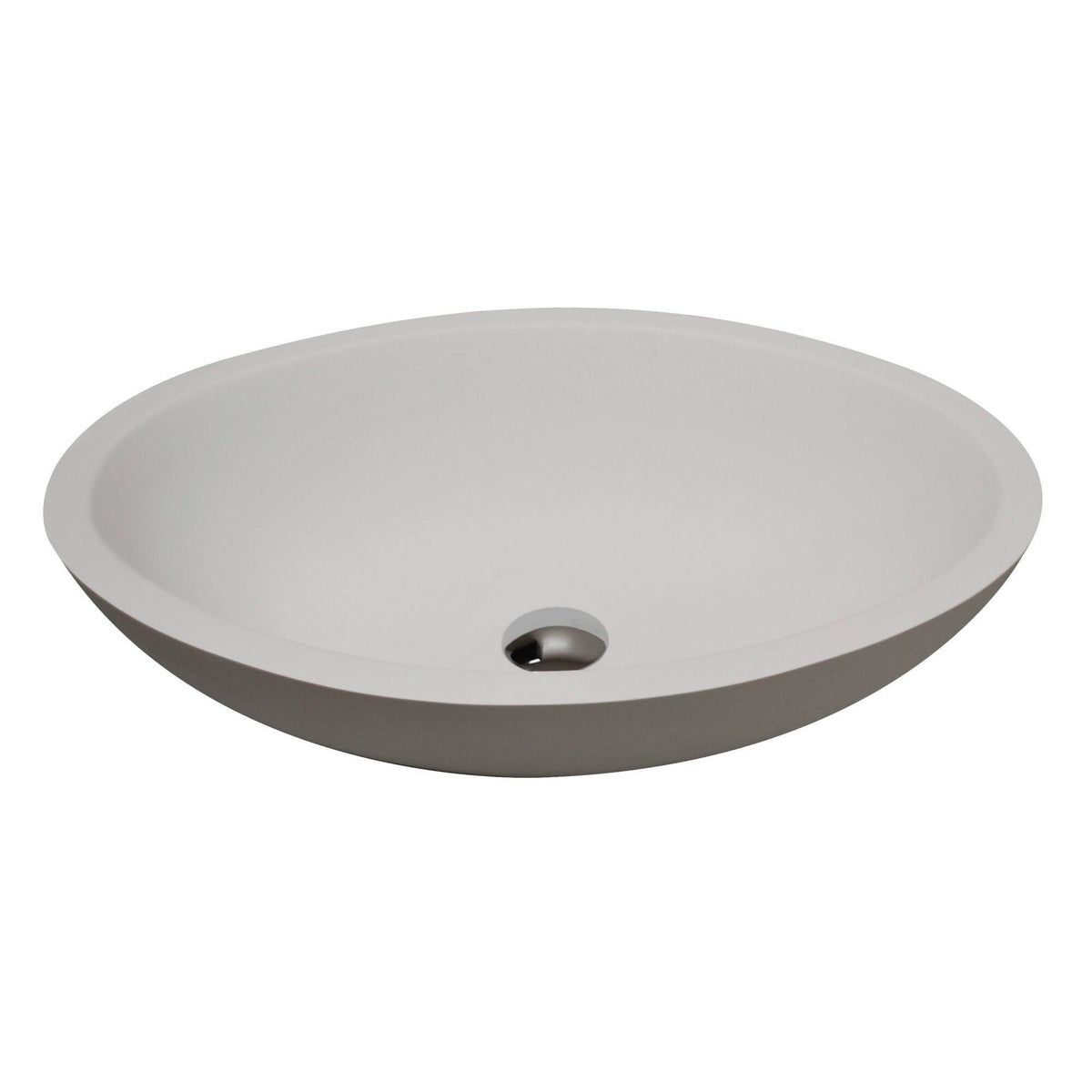 Matte White Man Made Stone Vessel Sink with Brushed Nickel Faucet V2531