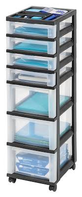 7 Drawers Clear Black Storage Cart T203602