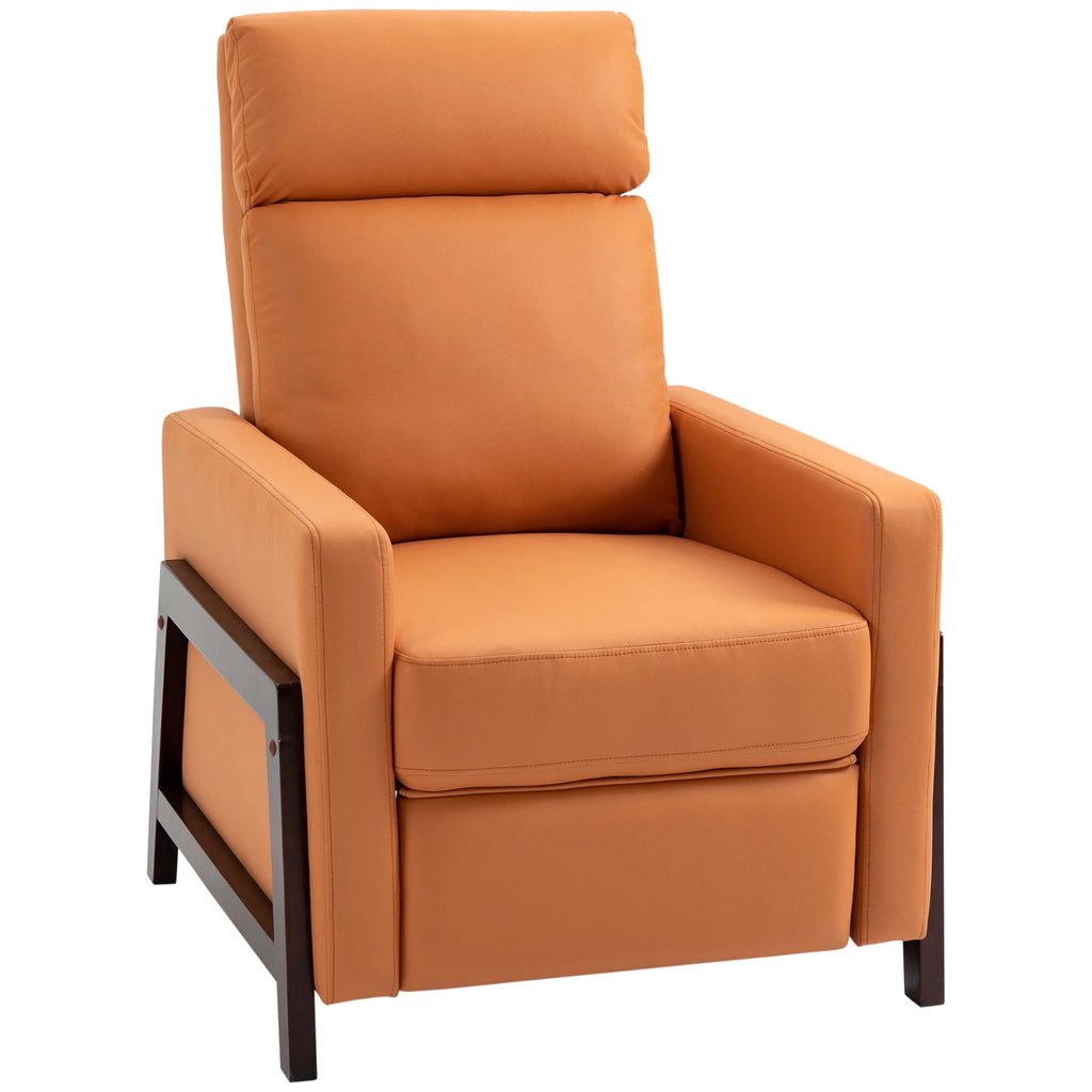 Orange Manual Recliner Chair with Footrest W5871