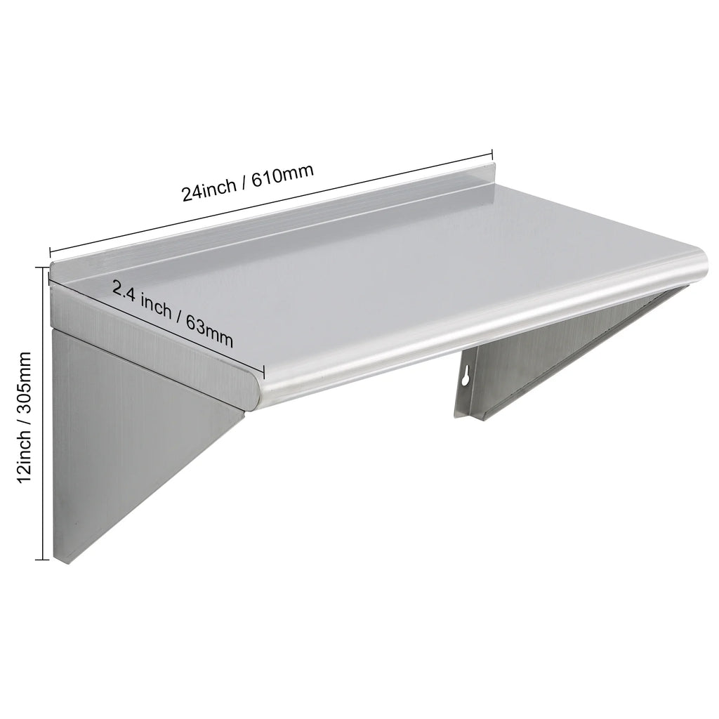 Stainless Steel 24" x 12" Wall Mounted Shelf D524