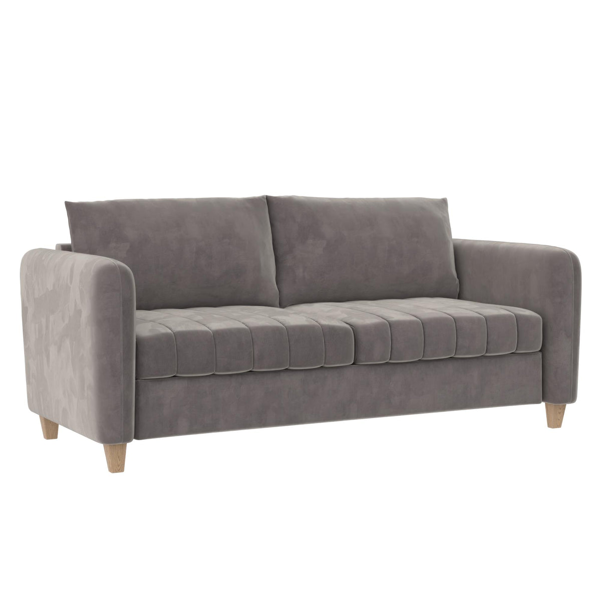 Light Gray Velvet Tufted Sofa Q5616
