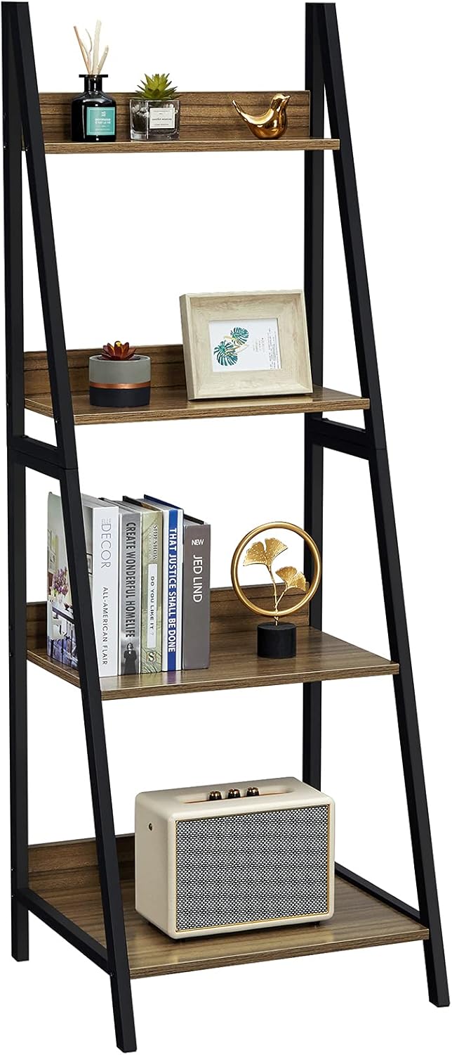 Walnut 4 Tier Ladder Shelf Bookcase Z621763