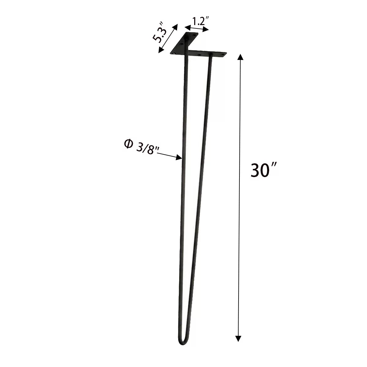 30" Heavy Duty Set Of 4 Black Hairpin Table Legs P844418