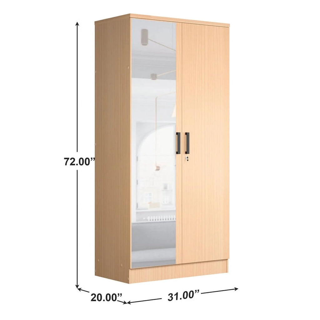 Two Door Armoire Wardrobe with Mirror G521