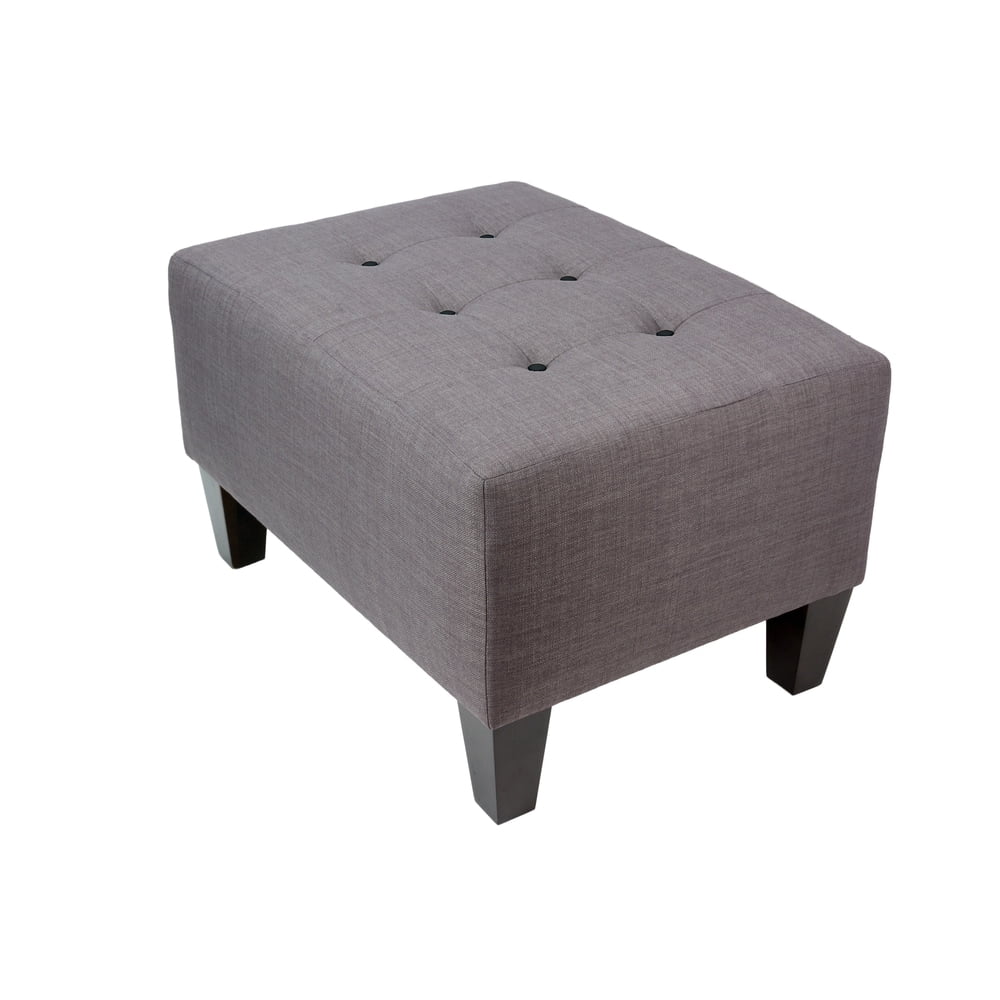 Red Tinted Grey Upholstered Ottoman V734