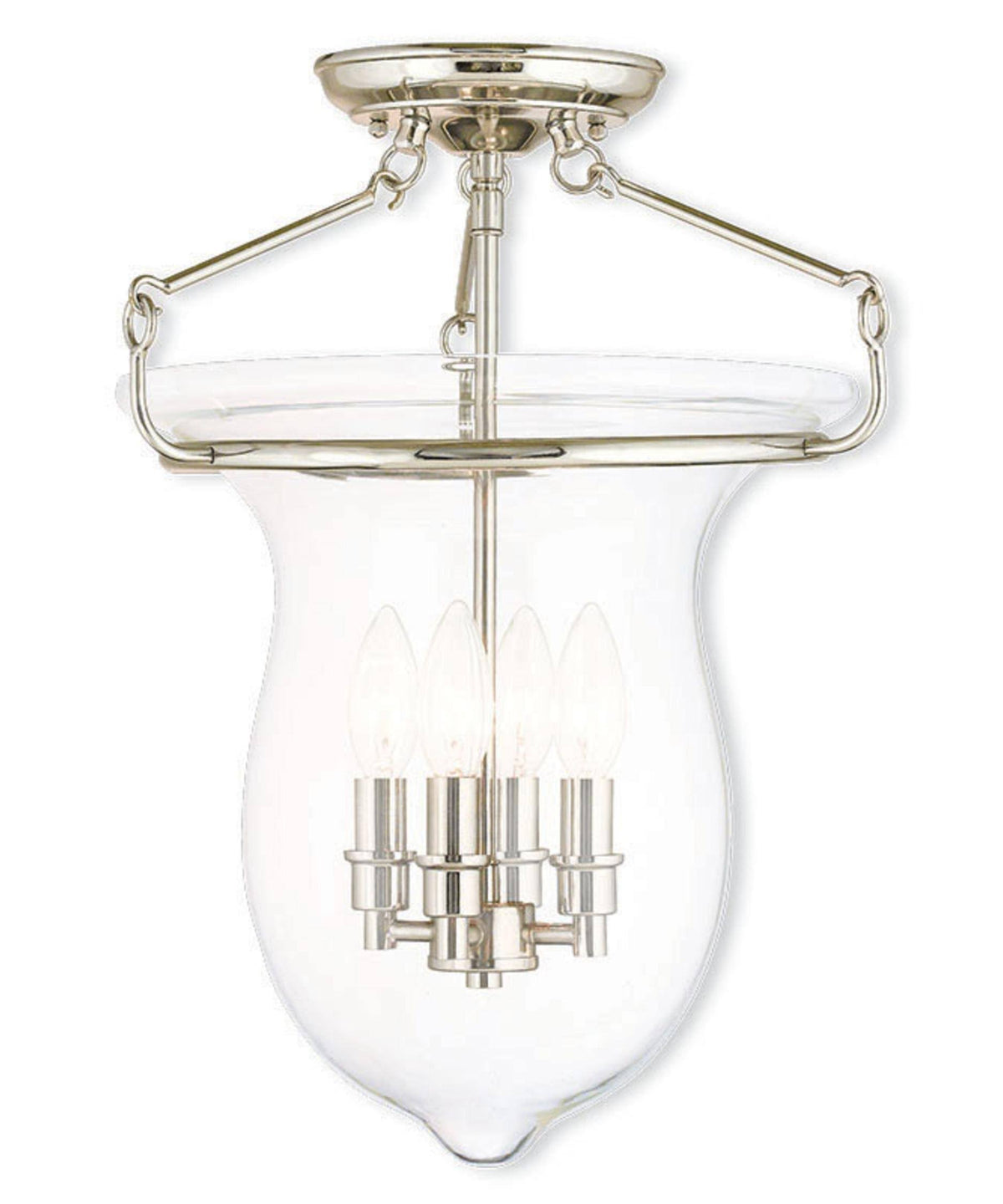 4-Light Ceiling Mount, Polished Nickel S3847