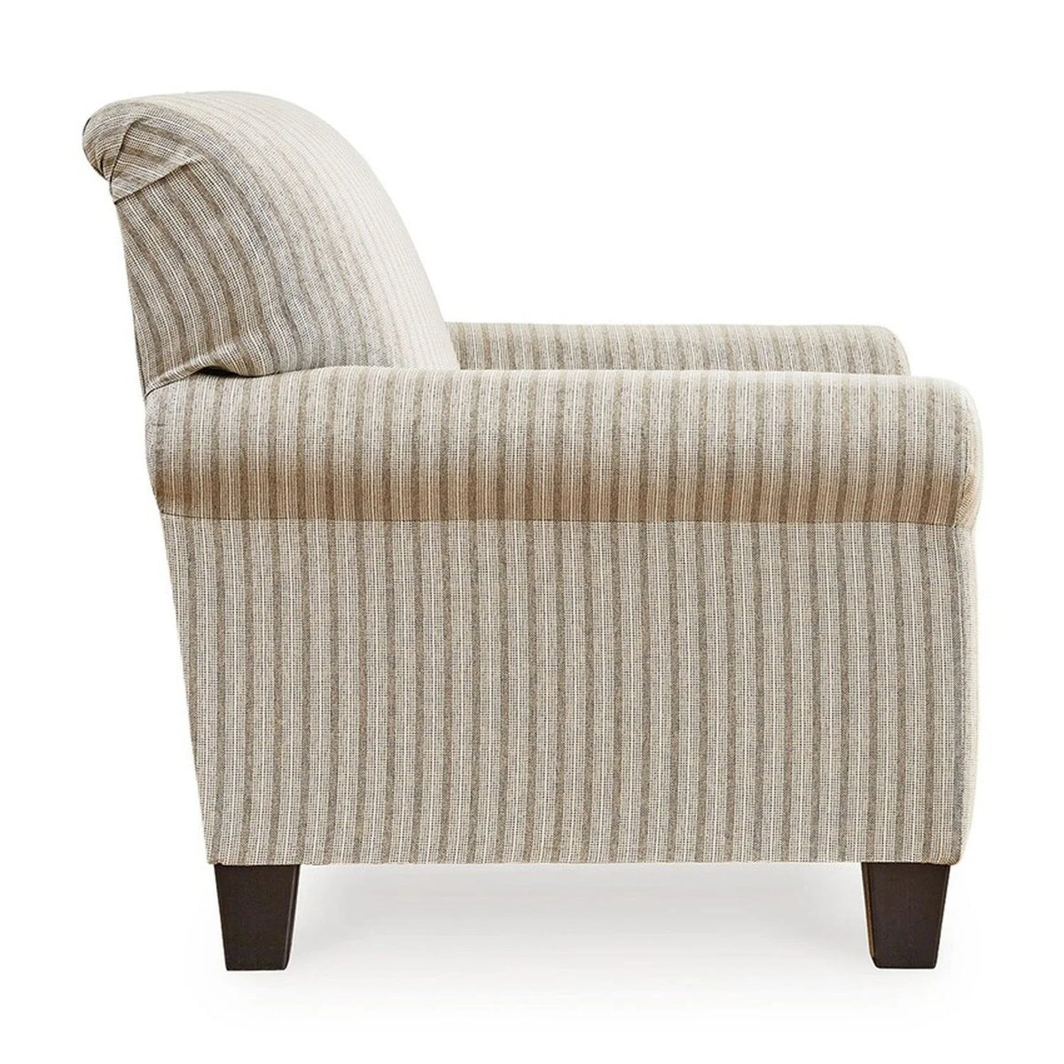 Striped Pattern Sandstone Beige Polyester Accent Armchair O96037
