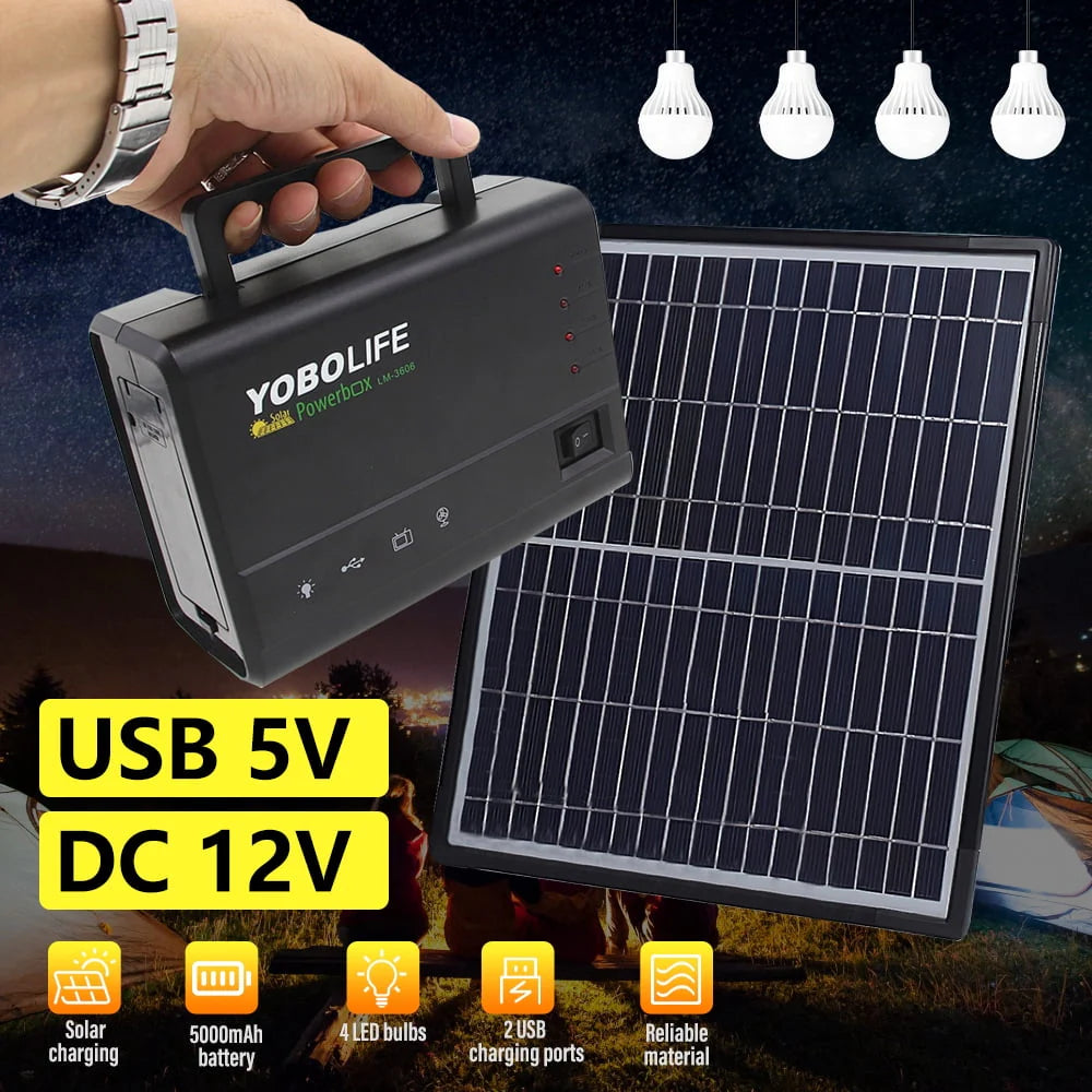Portable Power Station Kit with 4 Bulbs F7813