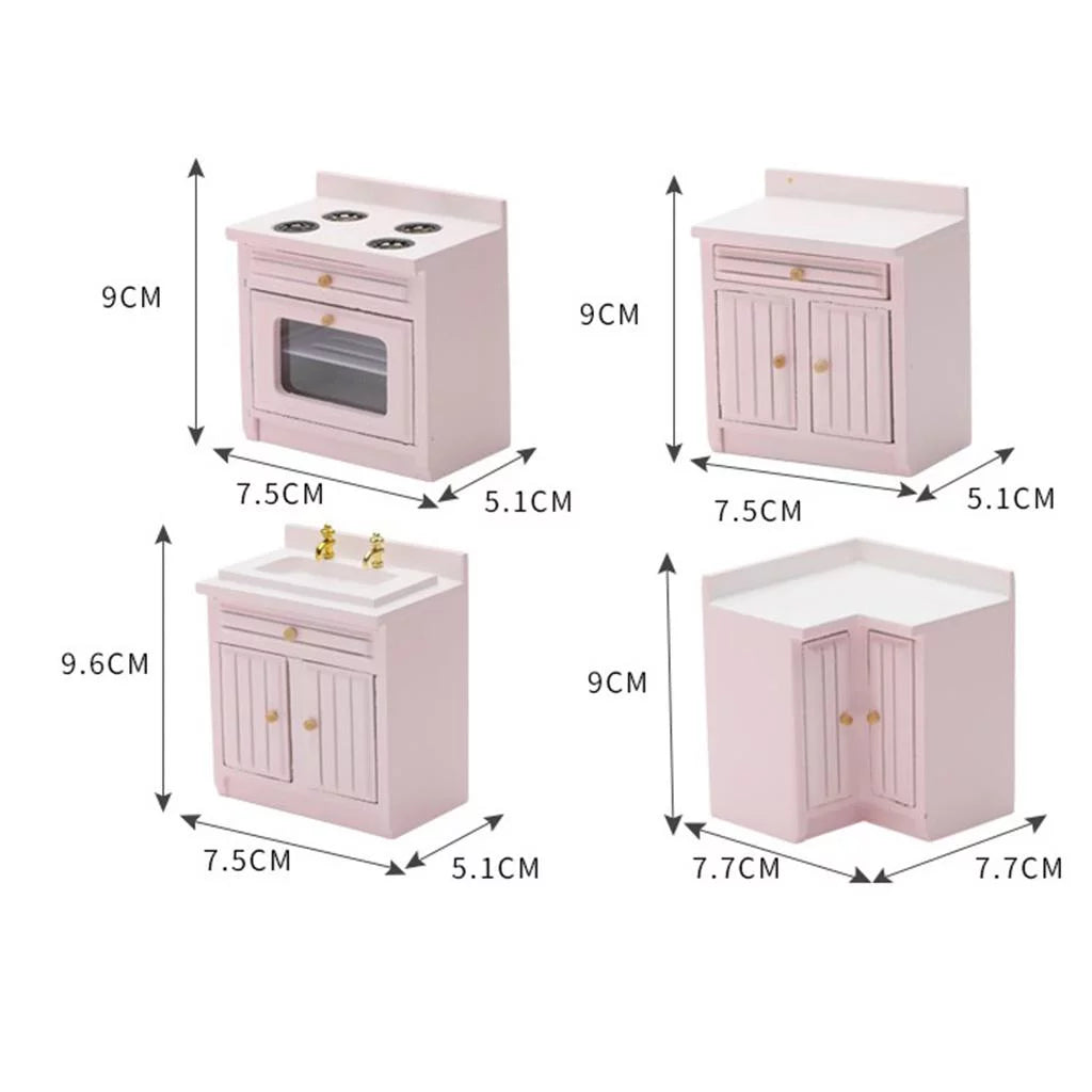 Birch Wood 12 Scale Miniature Kitchen Furniture E98052