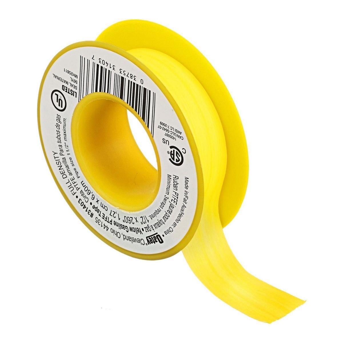 1/2 in. x 21-2/3 ft. Yellow PTFE Thread Seal Tape V2288