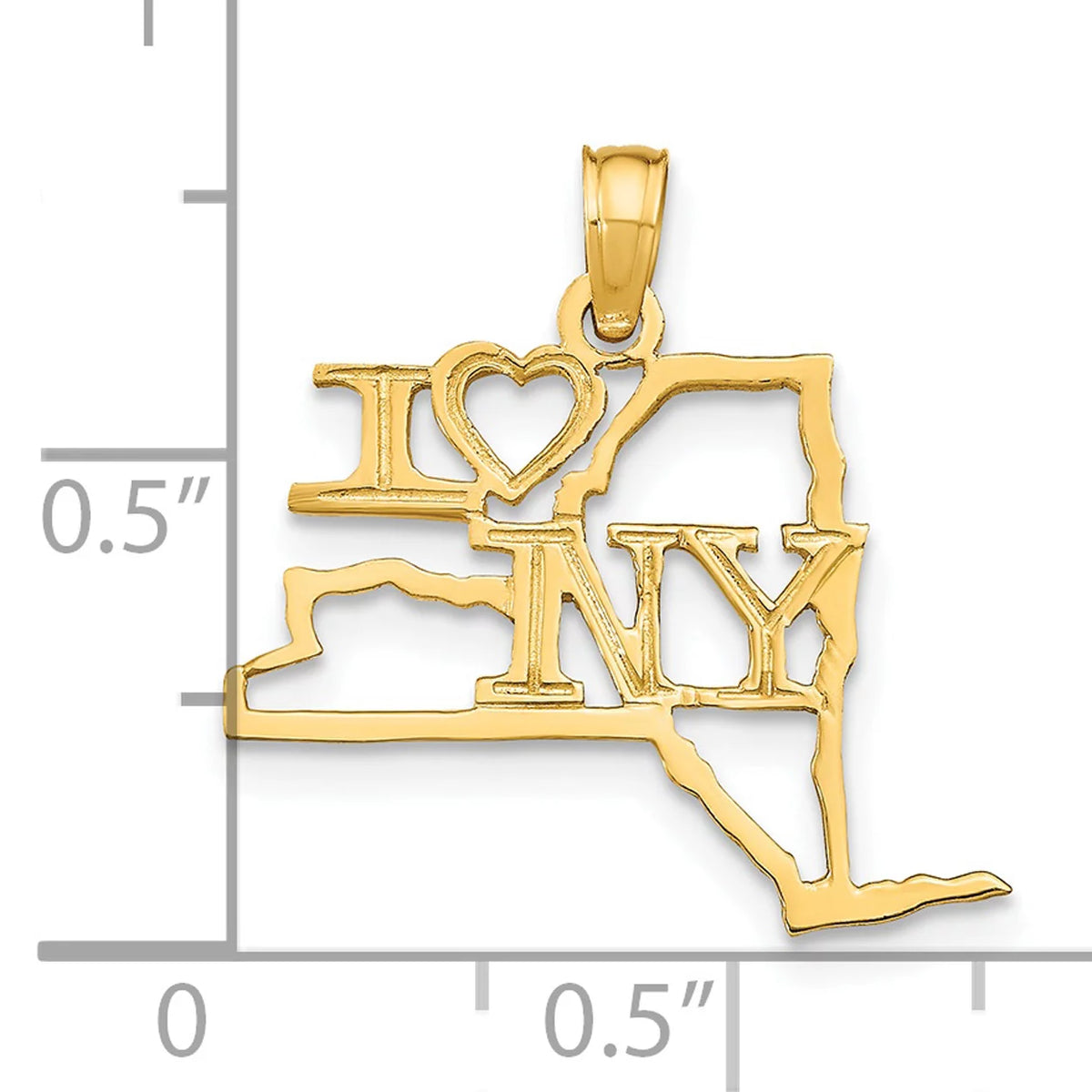 14K Yellow Gold New York State Pendant Charm Q986764