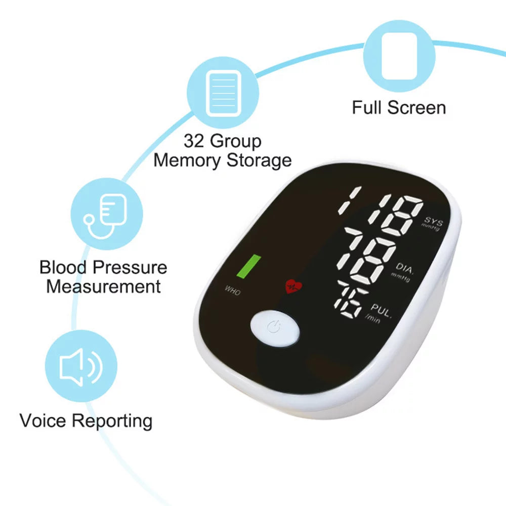 Automatic Digital Blood Pressure Monitor with Adjustable Cuff H387