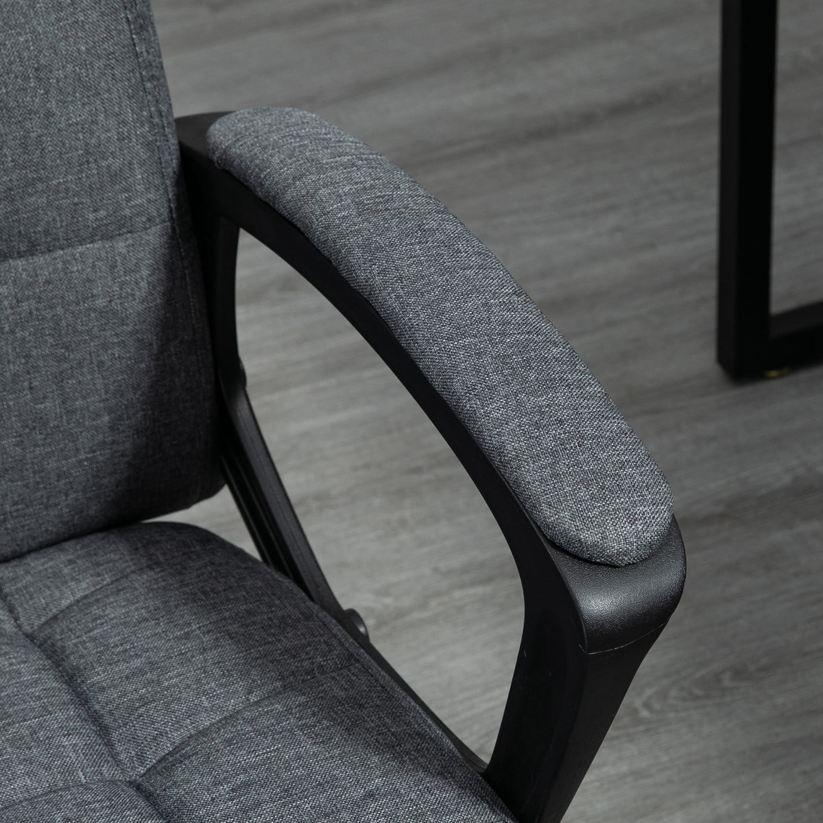 Gray Fluffy Home Office Chair with Adjustable Height V993647