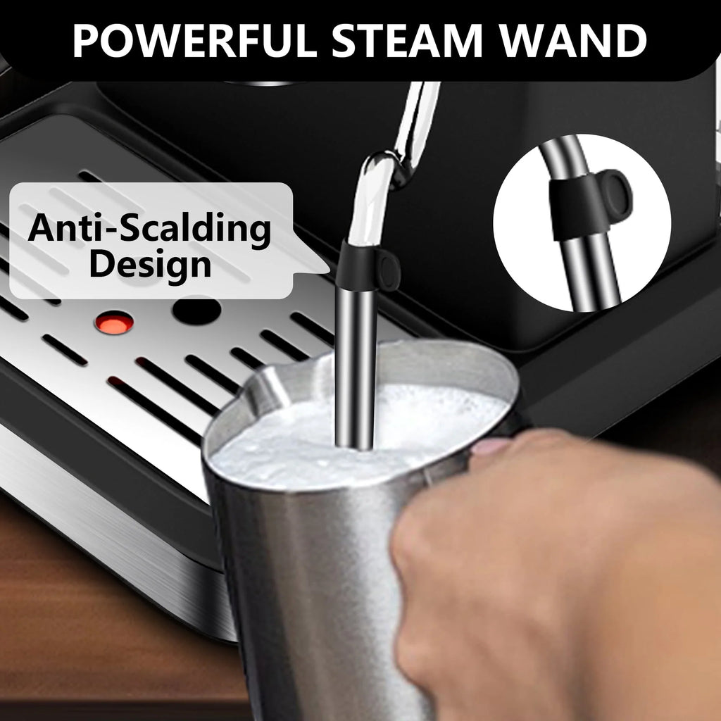 20 Bar Stainless Steel Espresso Machine with Milk Frother E16095