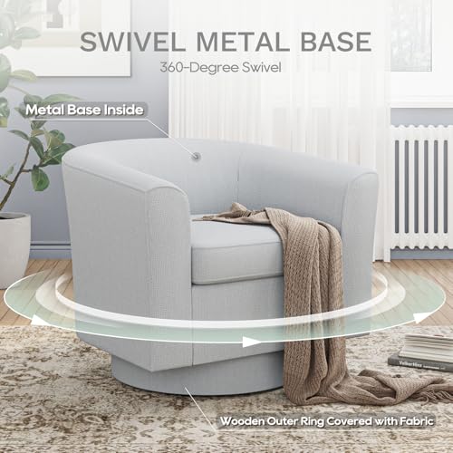 Beige Upholstered Swivel Accent Chair with Ottoman K5916