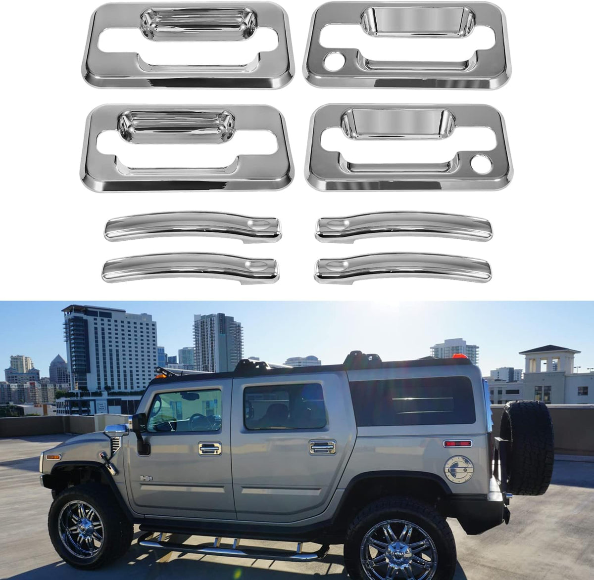 Chrome Door Handle Covers with Keyhole Pack of 2 A49978