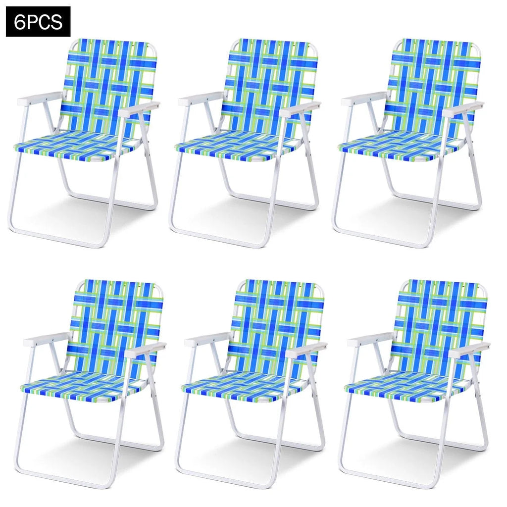 2PCS Lightweight Folding Beach Chair Blue H449