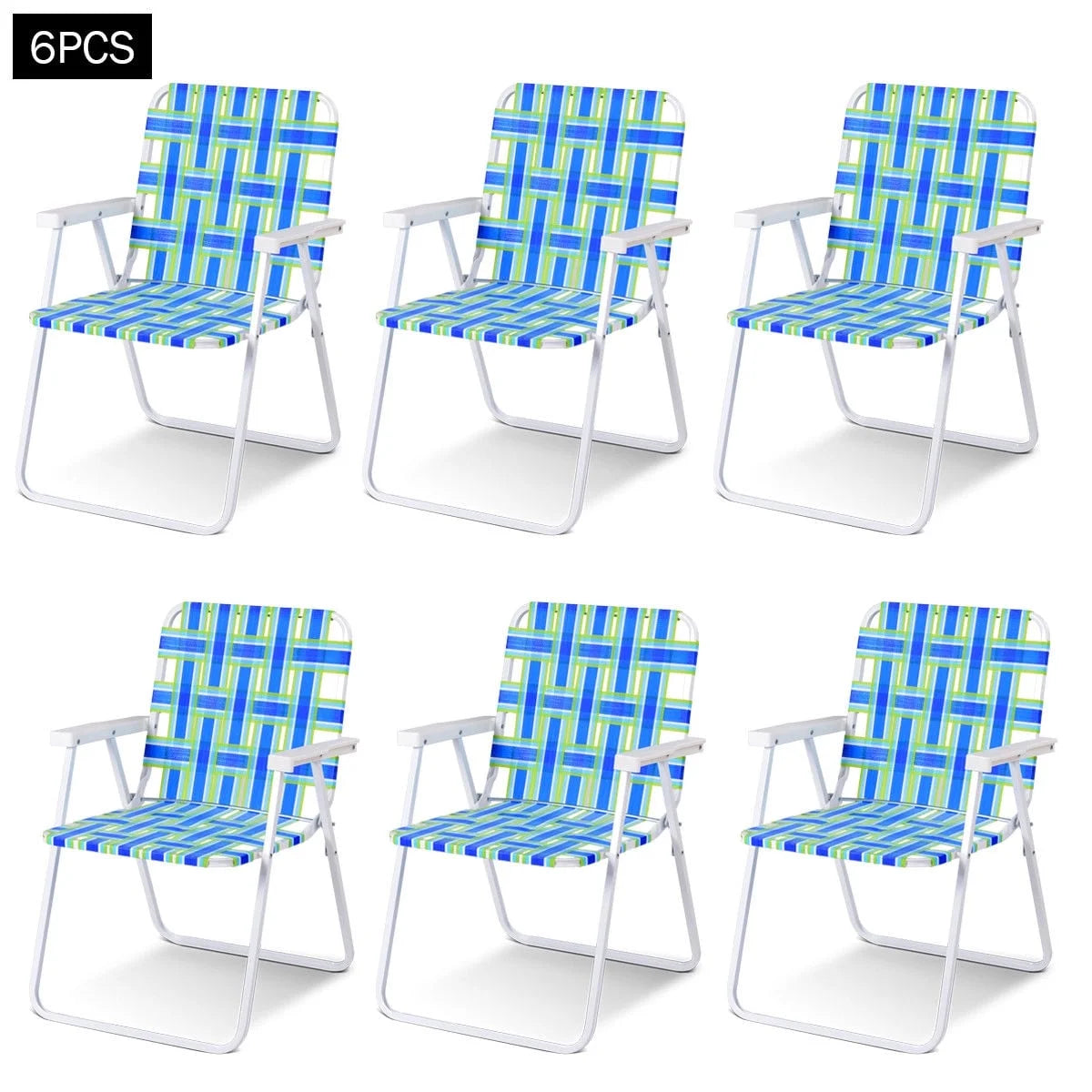 2PCS Lightweight Folding Beach Chair Blue H449