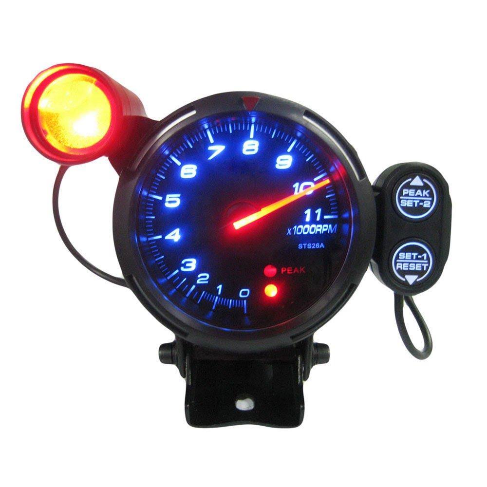 3.5" Tachometer Gauge Kit Blue LED 11000 RPM Meter L73640