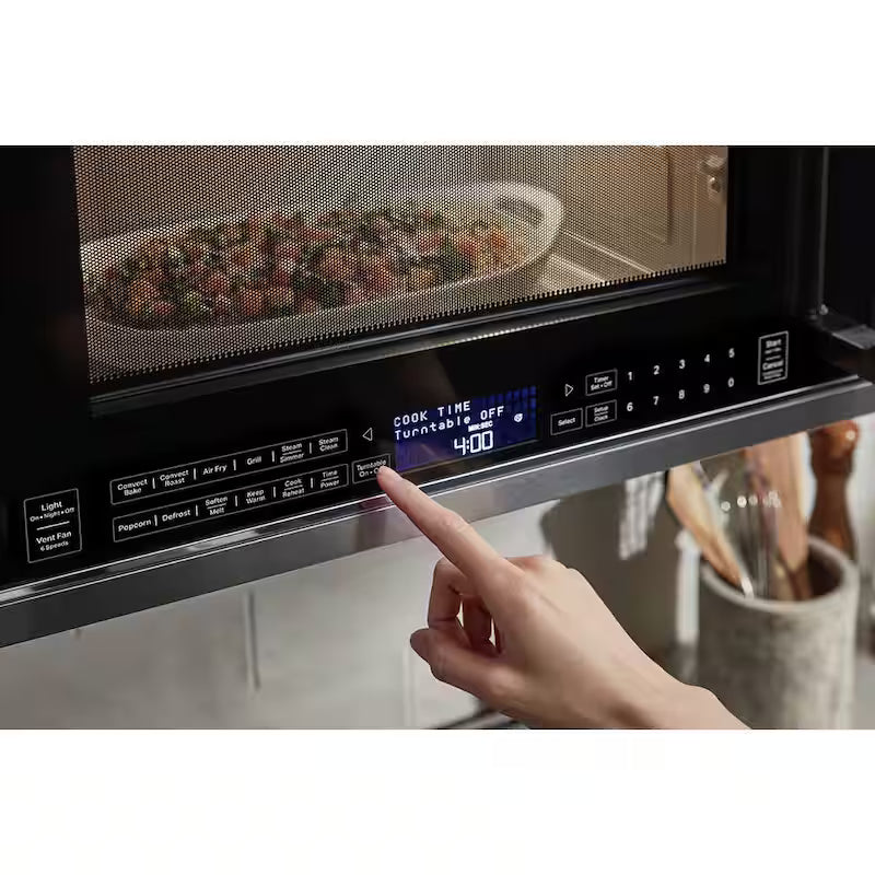 1800-Watt Over the Range Microwave with Air Fry in Black Stainless Steel F990073