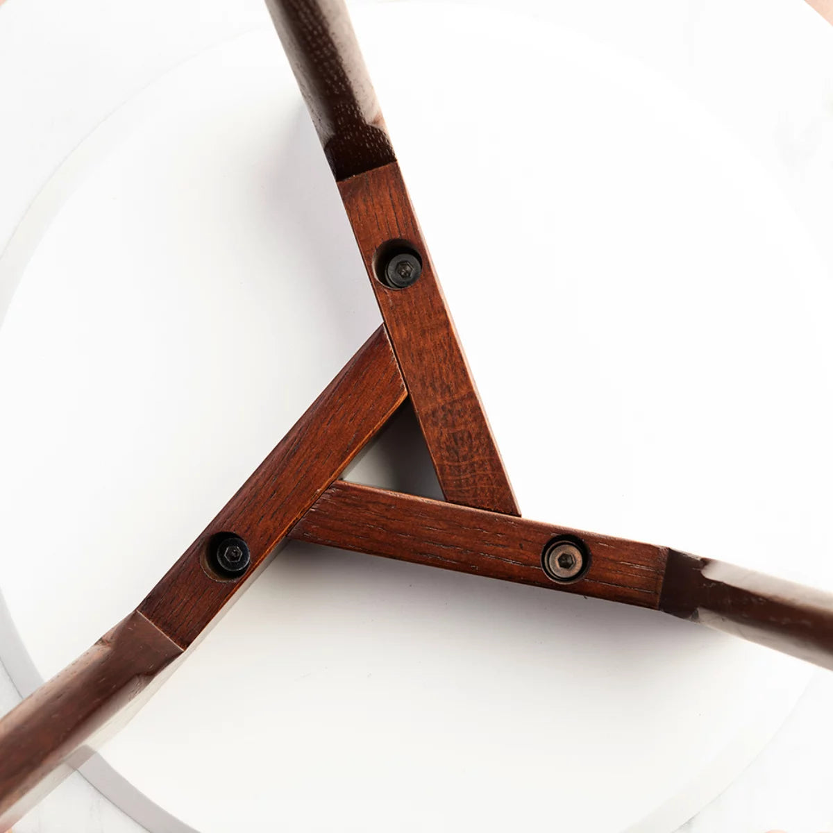 White and Brown Round Marble Coffee Table D48599