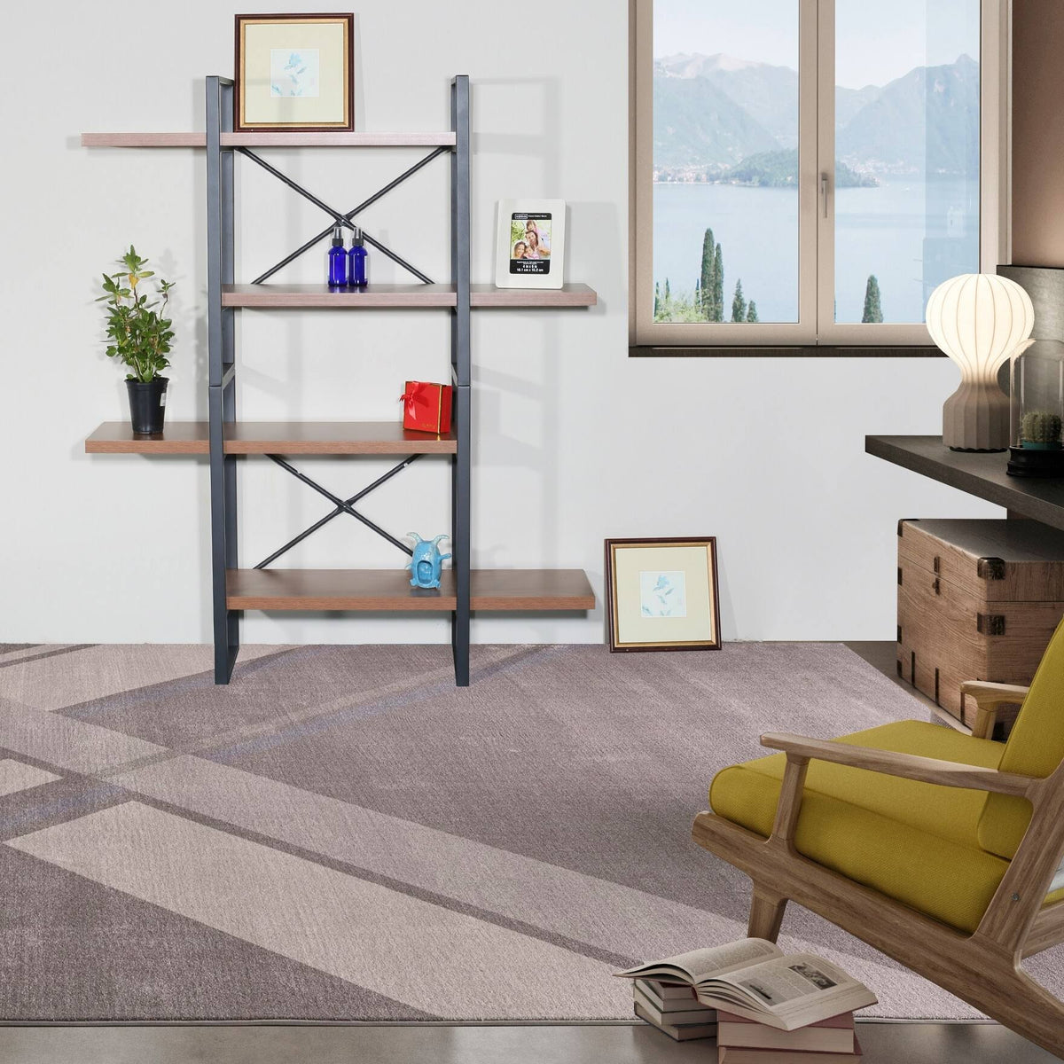 4 Shelf Display Bookcase, Brown H562