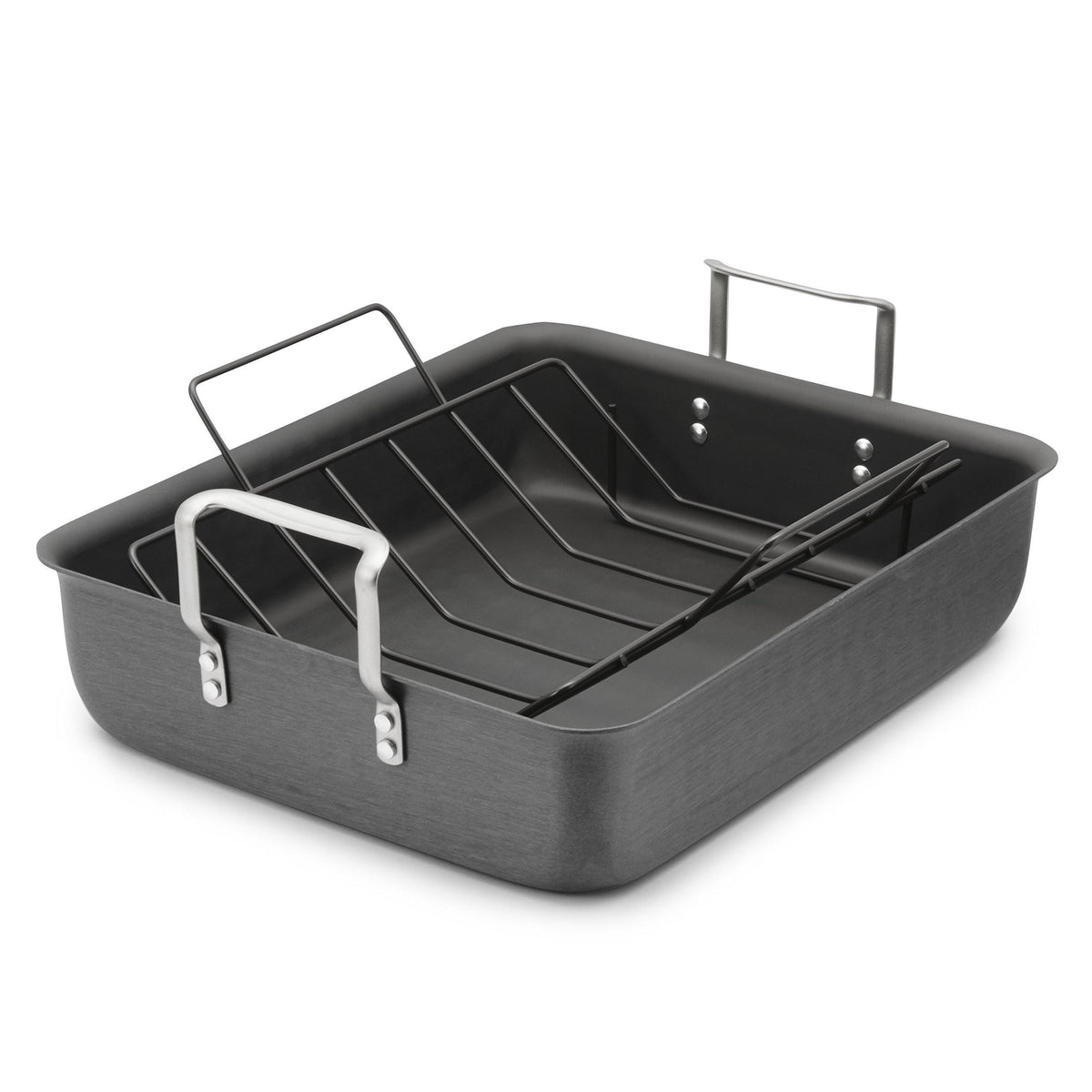 Hard Anodized 16-inch Roasting Pan with Nonstick Rack N66026