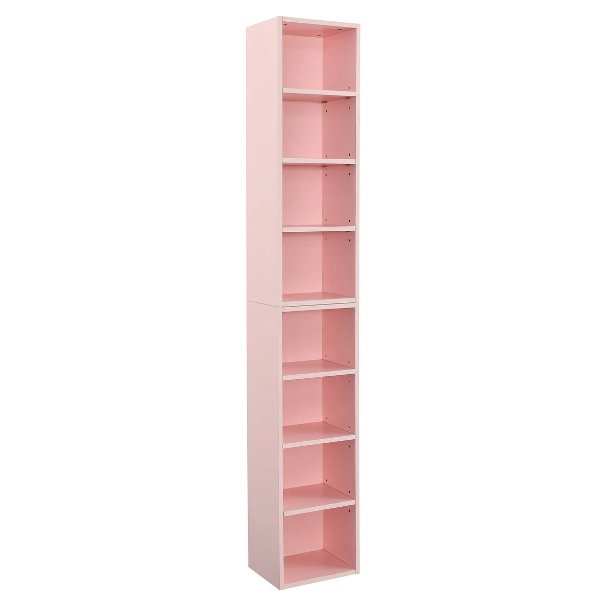 8-Tier Tall Narrow Bookcase with Adjustable Shelves E50569